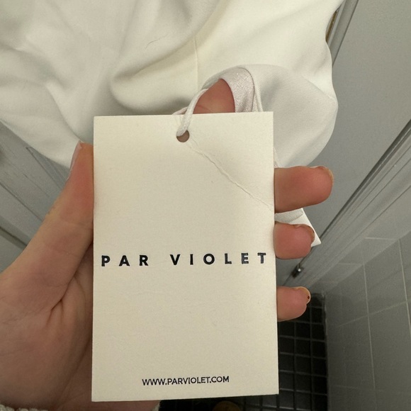 PAR VIOLET White Feather Mini Dress - AGE OF INNOCENCE DRESS WHITE - Picture 9 of 9